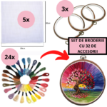 Set de broderie cu 32 de accesorii
