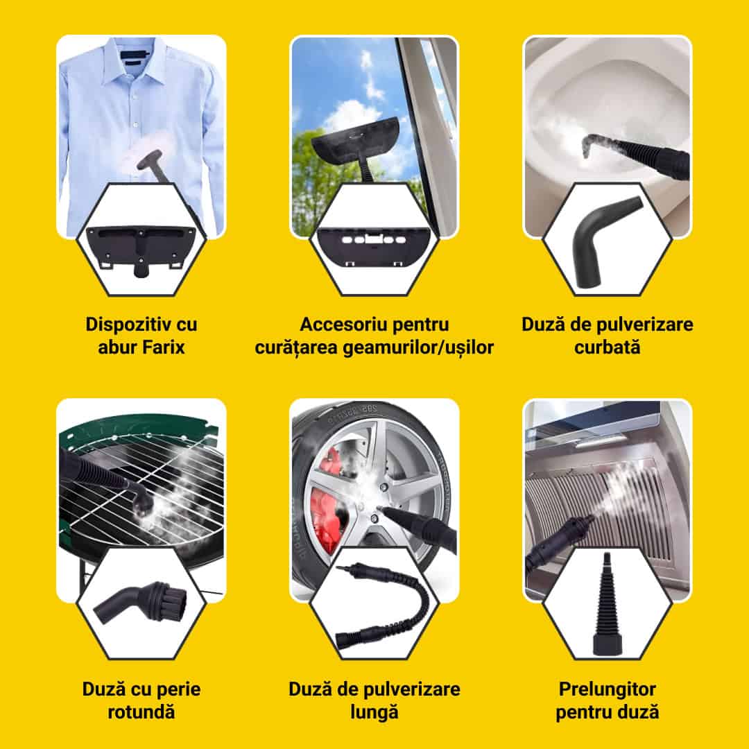 STEAMY® Vaporetto cu aer comprimat – Totul într-unul cu 9 accesorii exclusive - imagine 4