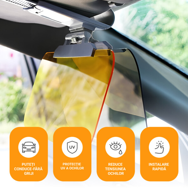 VISORSHIELD™ VIZOR ANTI-ORBIRE PENTRU MAȘINĂ ÎMPOTRIVA RAZELOR UV ȘI A SOARELUI - imagine 4