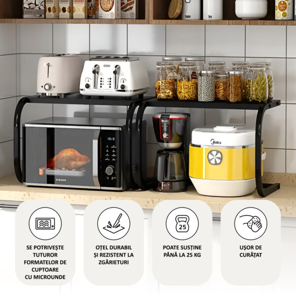 ELEVATE-KITCHEN™ - Raft Economisitor de Spațiu pentru Bucătărie din Metal - imagine 2