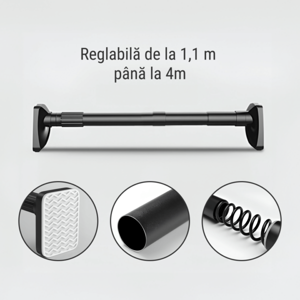 POWERPOLE™ BARĂ EXTENSIBILĂ PENTRU HAINE SAU PERDELE - imagine 2