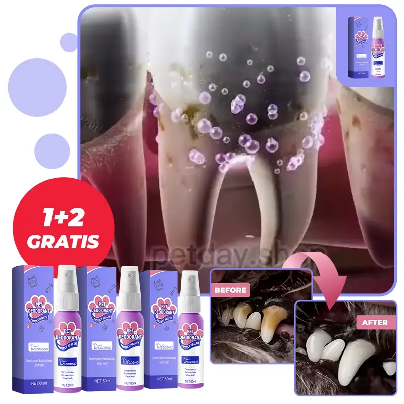 SPRAY DENTAL PENTRU ANIMALE 1+2 GRATIS