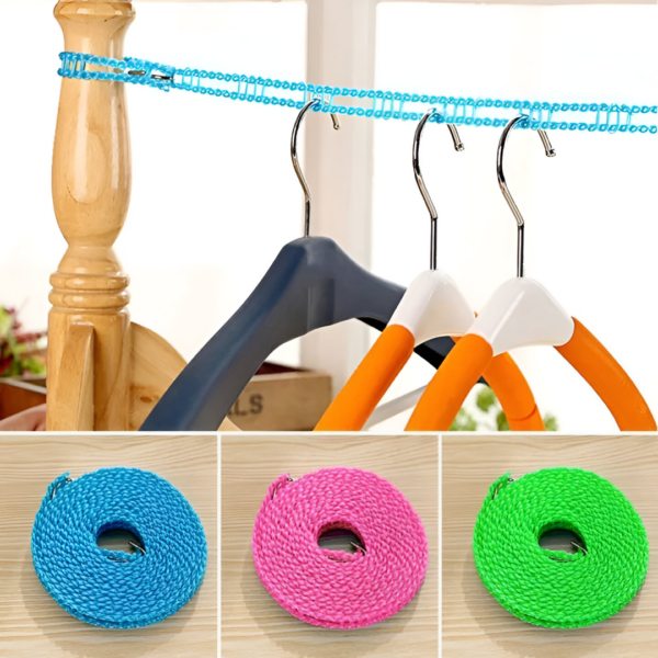 DRYLINES™ FRÂNGHII DIN NYLON PENTRU USCAREA RUFELOR 5M - 2+1 gratis! - imagine 2