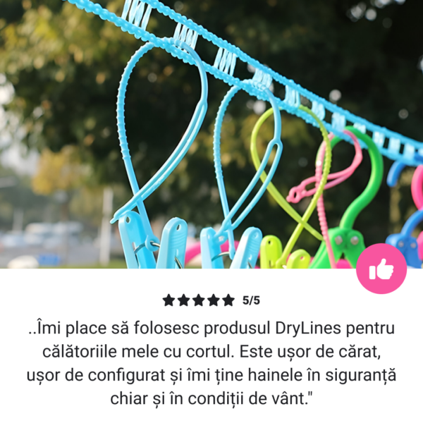 DRYLINES™ FRÂNGHII DIN NYLON PENTRU USCAREA RUFELOR 5M - 2+1 gratis! - imagine 6