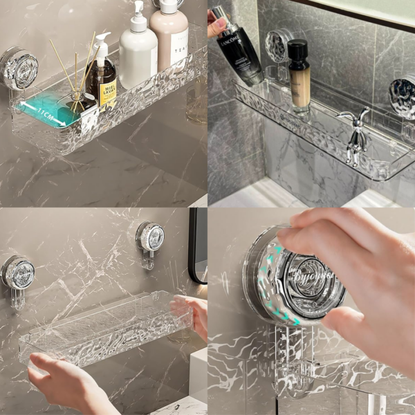 LotionRack™ este un raft pentru baie care poate fi atașat fără găurire - imagine 4