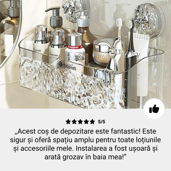 LotionRack™ este un raft pentru baie care poate fi atașat fără găurire - imagine 7