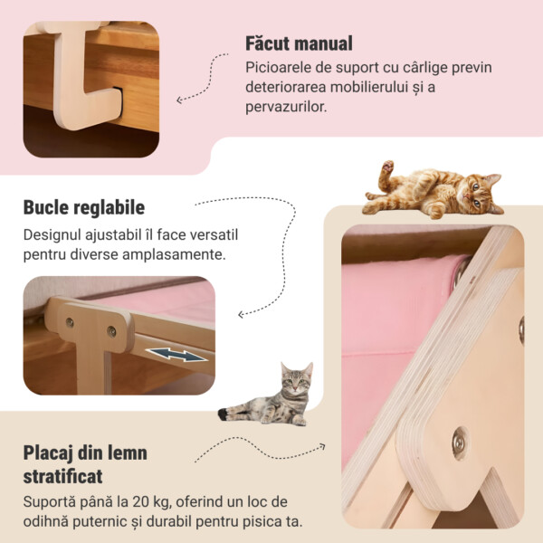 Pat pentru pisici de lângă pat KittyNap™ - imagine 5