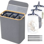 LaundryEase™ - Coș de rufe cu trei compartimente