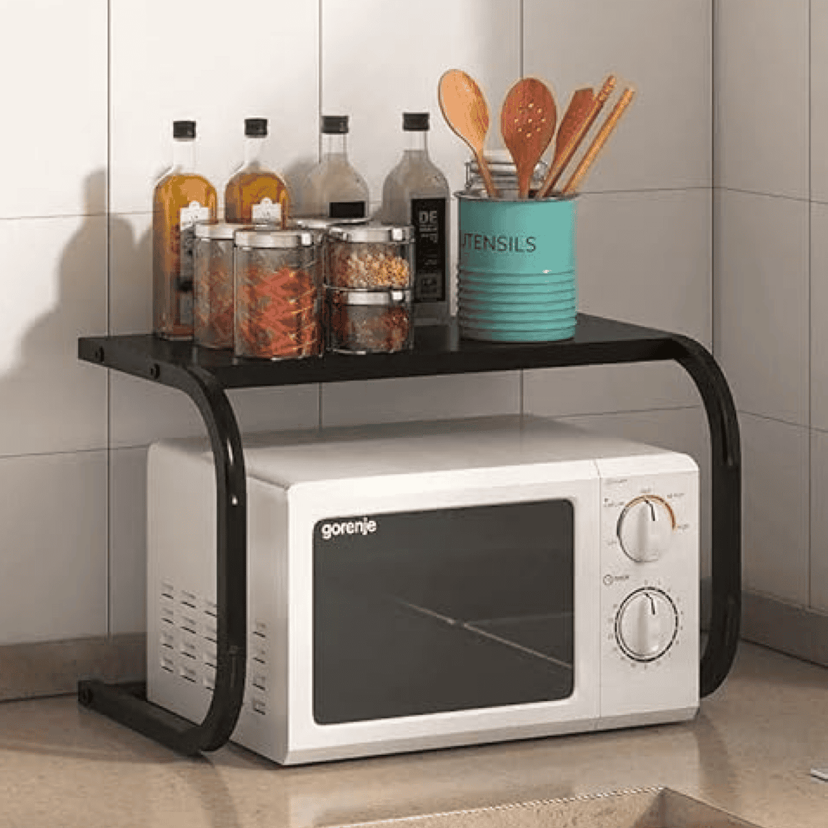ELEVATE-KITCHEN™ - Suport metalic pentru cuptor cu microunde și aparate electrice