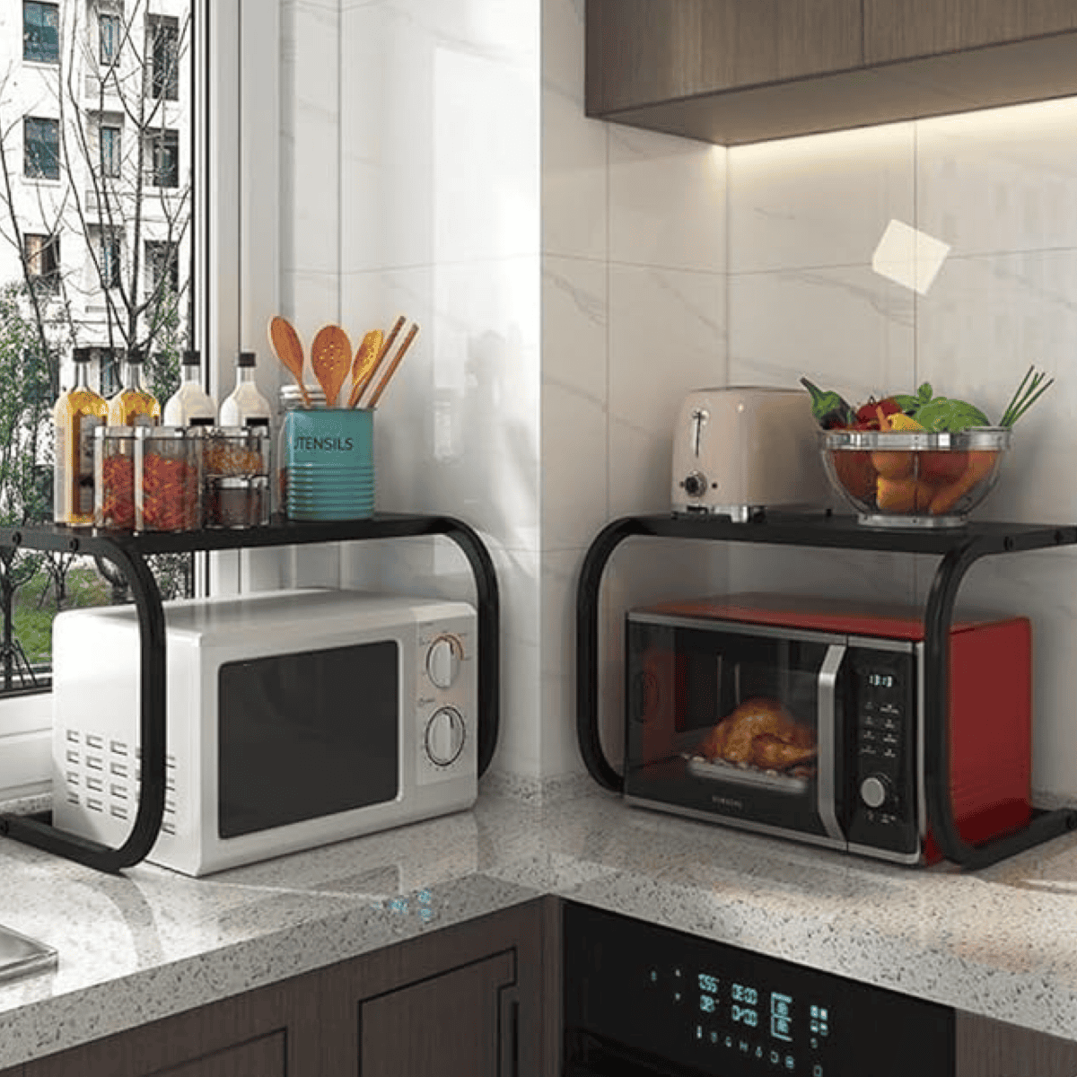 ELEVATE-KITCHEN™ - Suport metalic pentru cuptor cu microunde și aparate electrice - imagine 4