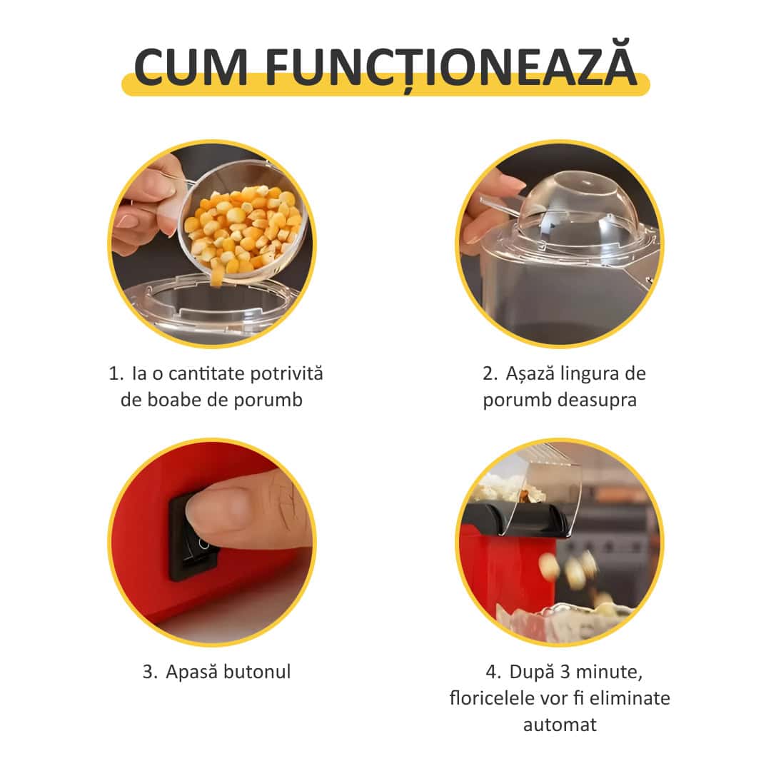Snaxie™ - Mașină de Popcorn - imagine 5