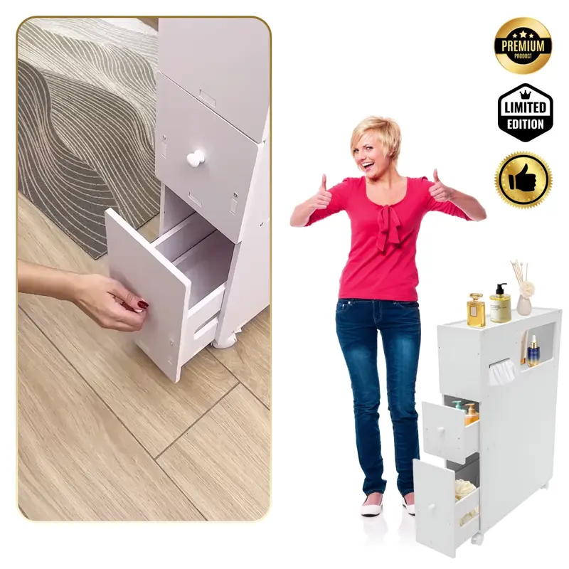 CornerEase™ - Dulap de Colț Subțire pentru Baie