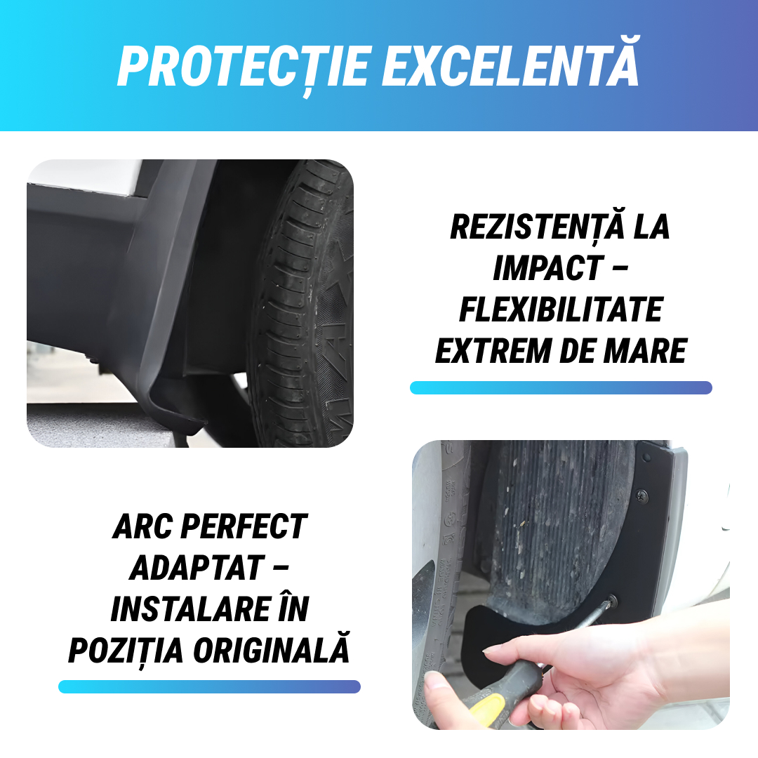 RuggedGuard™ - Parafango din cauciuc moale pentru vehicule - Kit universal 4 piese pentru mașini și SUV-uri - imagine 2