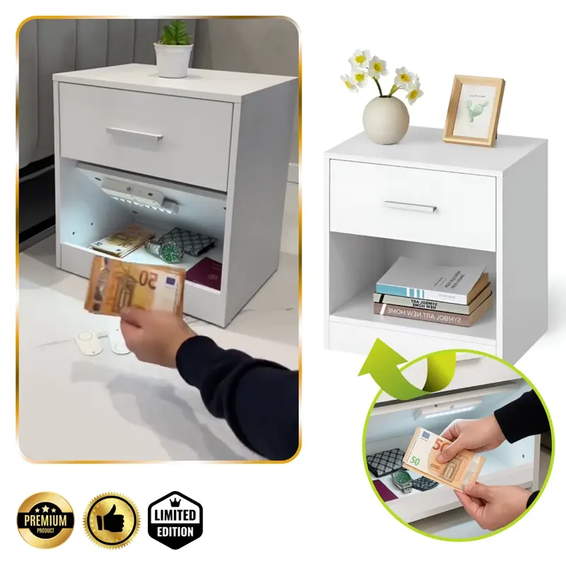 NovaCasa™ – Noptieră Inteligentă cu Compartiment Ascuns